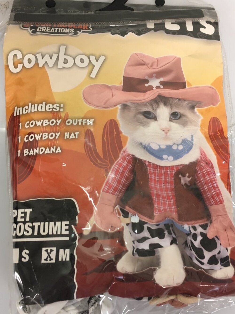 Cat Cowboy Costume - Size Medium - Halloween